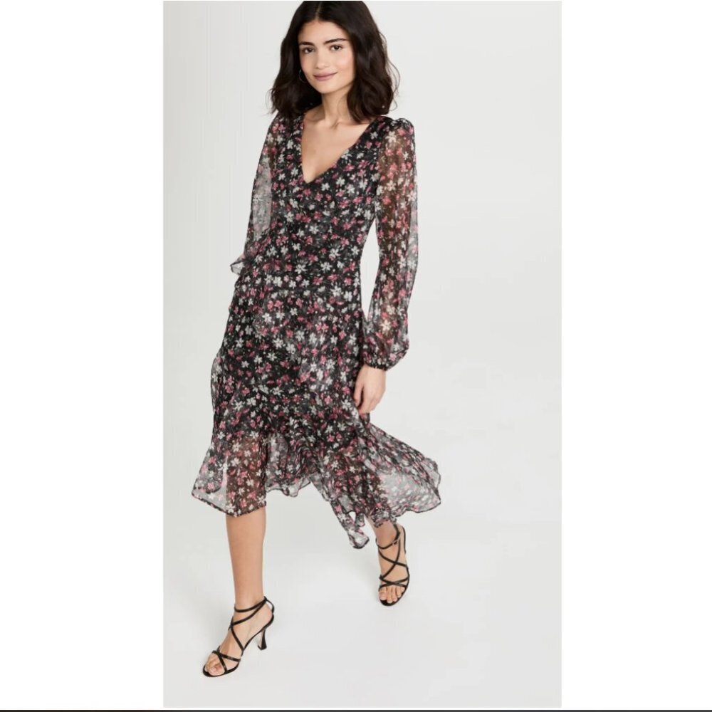 ASTR Fairfax Dress Fuchsia Gold Floral Size Small NWT - Picture 5 of 6